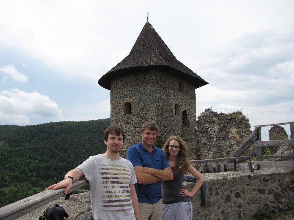 The BAS PLASMON team. Roger Duthie, Mark Clilverd, and Rachel Hardman at Somoska Castle by the Hungarian boarder (July 2014).