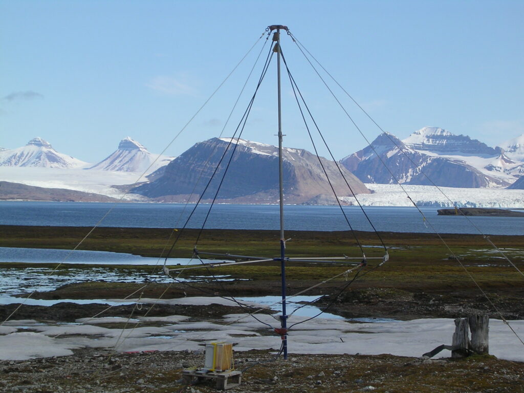 VLF Antenna at Ny Alesund, on the Arctic island of Svalbard, part of the country of Norway.